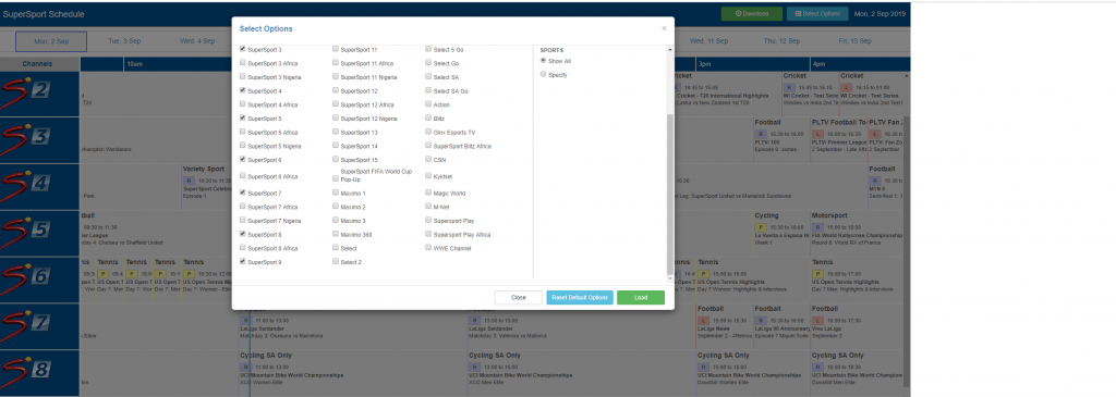 SuperSport Timeline App